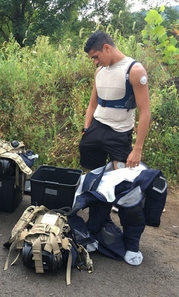 Warfighter wearing PTMS