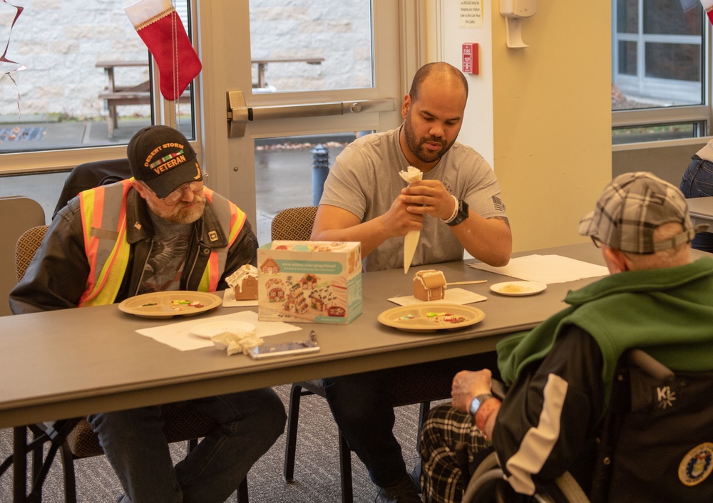 Sailors Make Gingerbread Houses with Veterans at the Washington Veterans Home