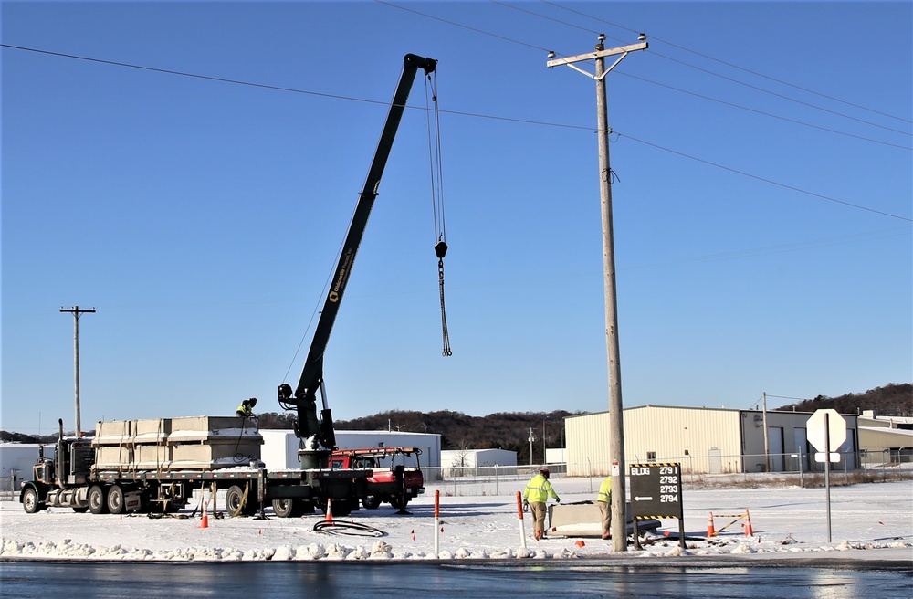 DVIDS Images Contractors move concrete footings at Fort McCoy
