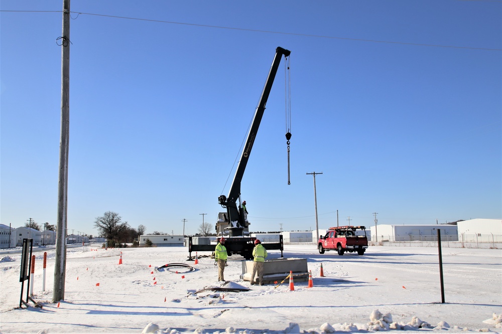 DVIDS Images Contractors move concrete footings at Fort McCoy