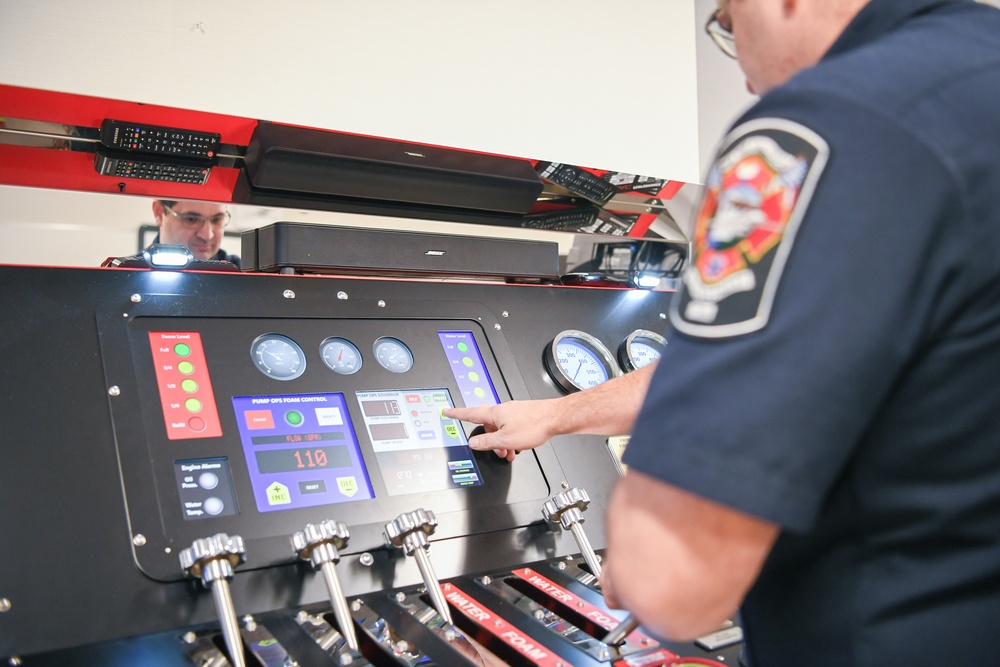 Pump operations simulator benefits Hill Air Force Base firefighters