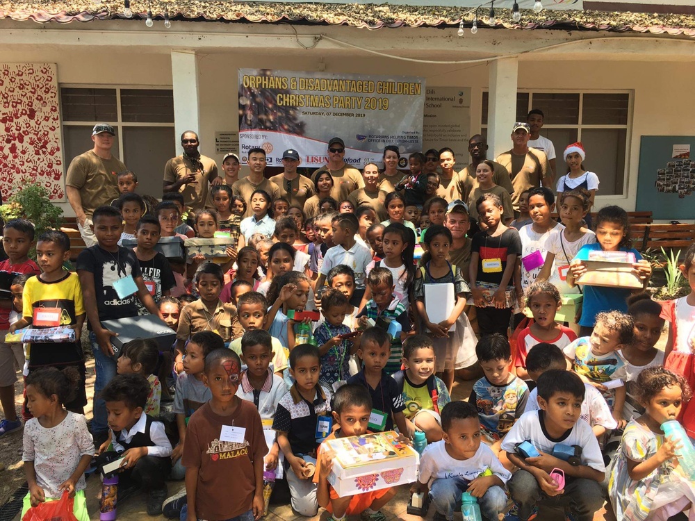 U.S. Navy Seabees deployed with NMCB-5’s Detail Timor-Leste volunteer at a local orphanage