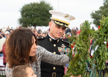 Wreaths Presented During Ceremony on Miramar National Cemetery