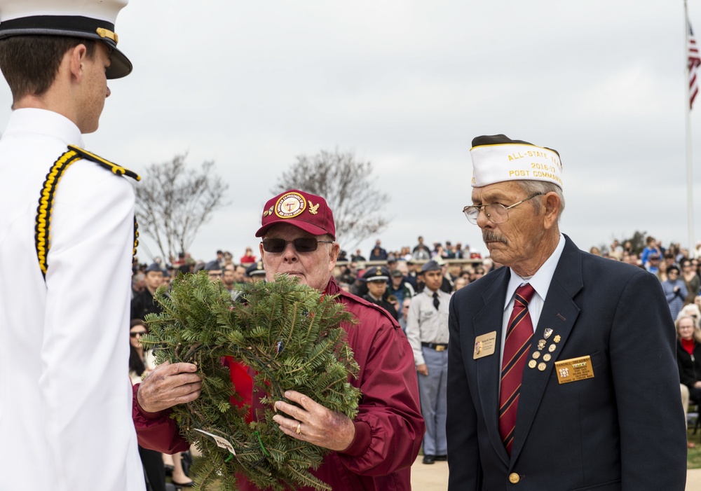 Wreaths Presented During Ceremony on Miramar National Cemetery