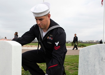 Wreaths Presented During Ceremony on Miramar National Cemetery