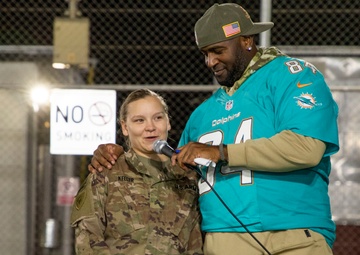 Miami Dolphins spread holiday cheer to troops in Jordan
