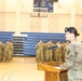 Command Sgt. Maj. Kristen Grover wished her teammates farewell