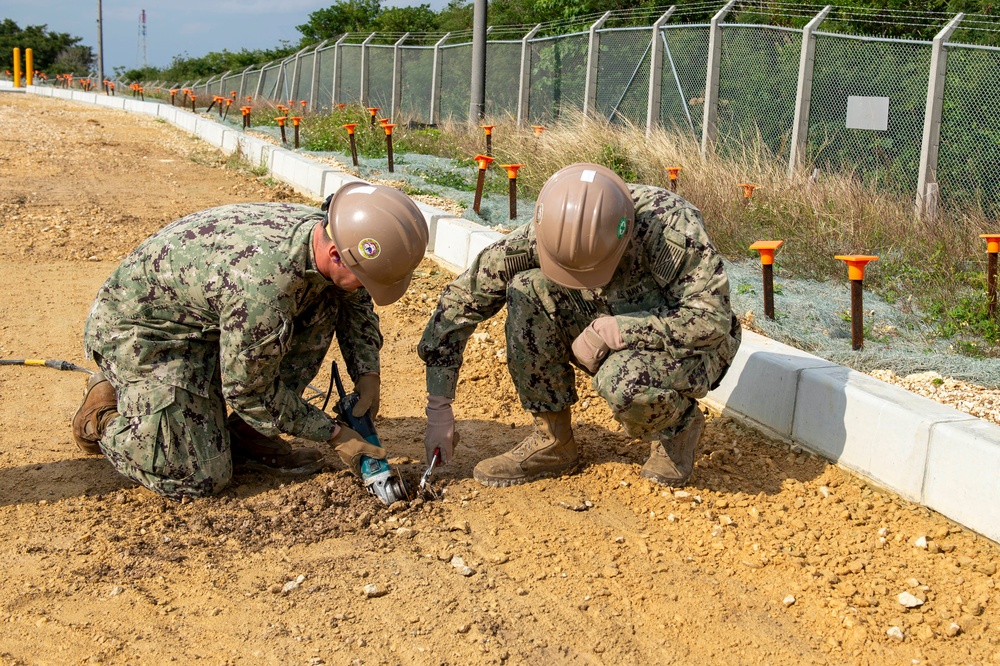 U.S. Navy Seabees with NMCB-5 start project in Support of Marine Air Control Squadron 4