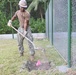 U.S. Navy Seabees from NMCB 5’s Detail Diego Garcia start construction on a military working dog facility