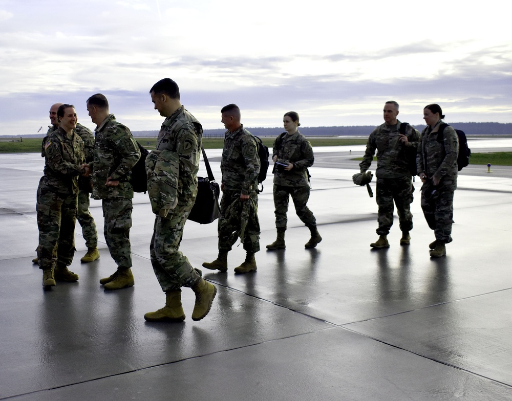 Lt. Gen. Charles Flynn visits Powidz base camp, Poland