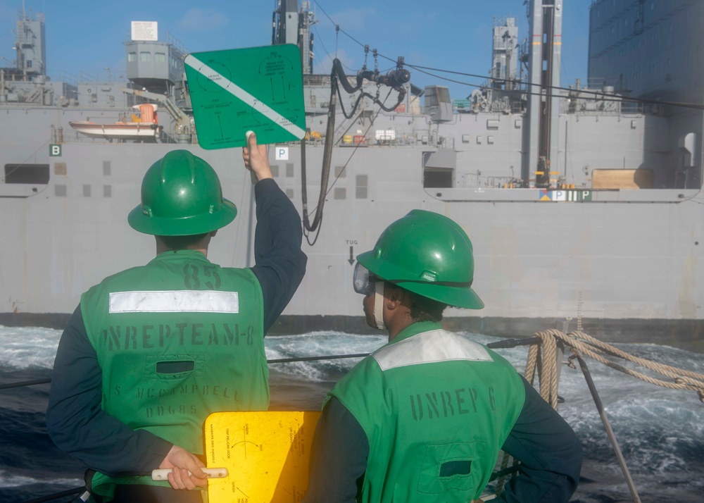 USS McCampbell Conducts Replenishment-at-Sea