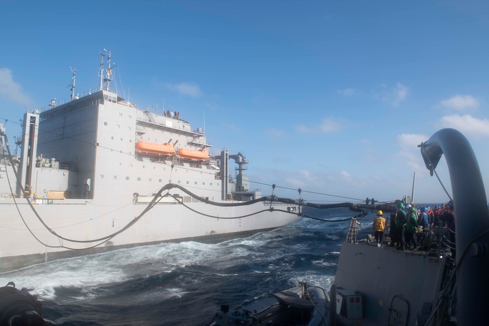 USS McCampbell Conducts Replenishment-at-Sea