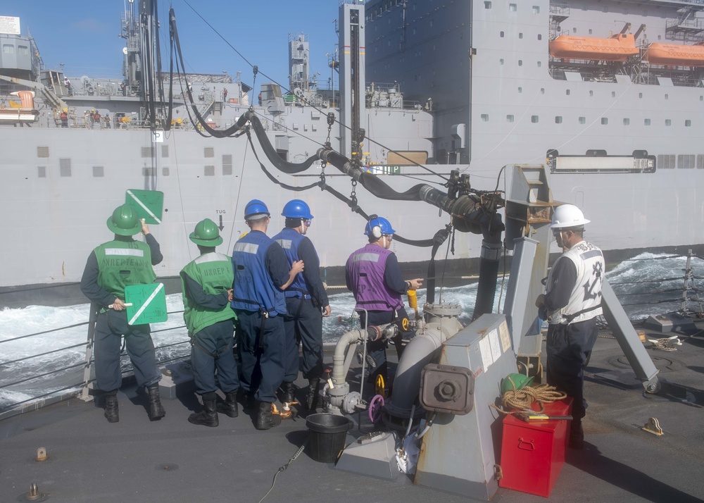 USS McCampbell Conducts Replenishment-at-Sea