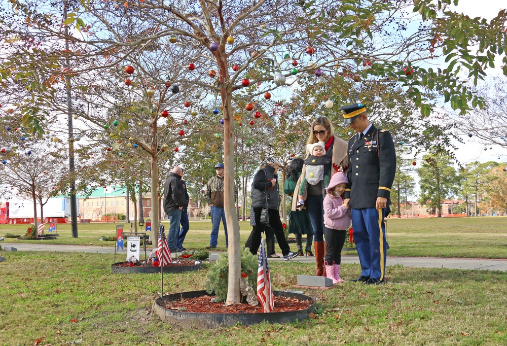 Wreaths for Warriors Walk; solemn honor on hallowed ground marks sacrifices of the Fallen, sacrifices of their Families