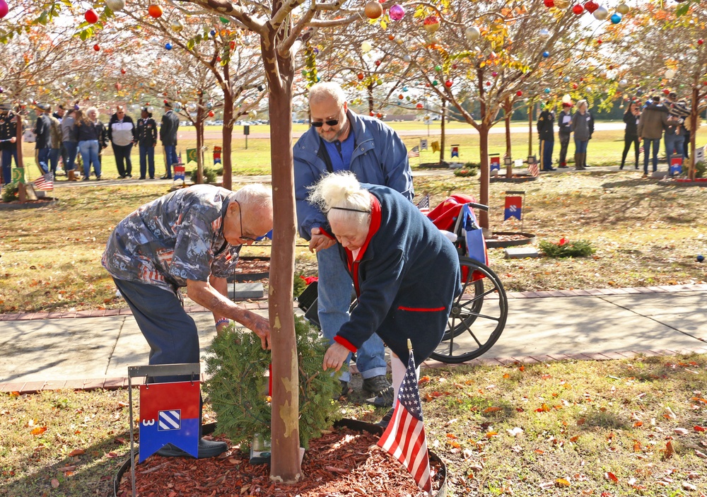Wreaths for Warriors Walk; solemn honor on hallowed ground marks sacrifices of the Fallen, sacrifices of their Families