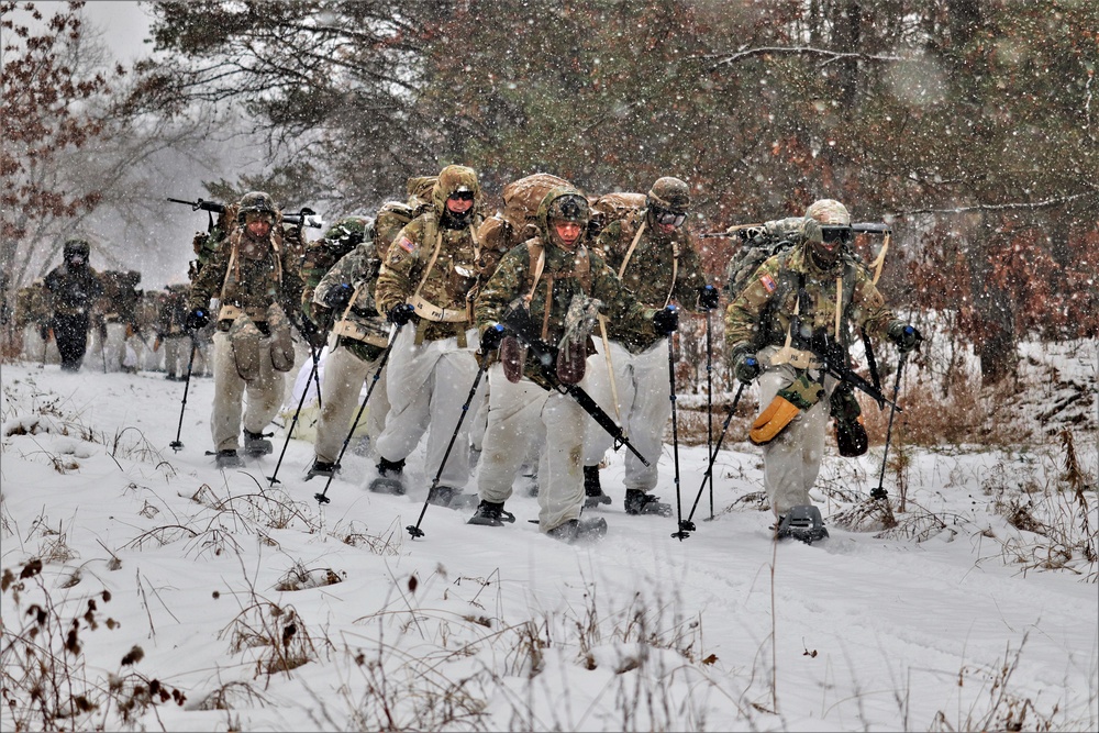 Snowshoeing among critical skills practiced, learned by students in CWOC at Fort McCoy