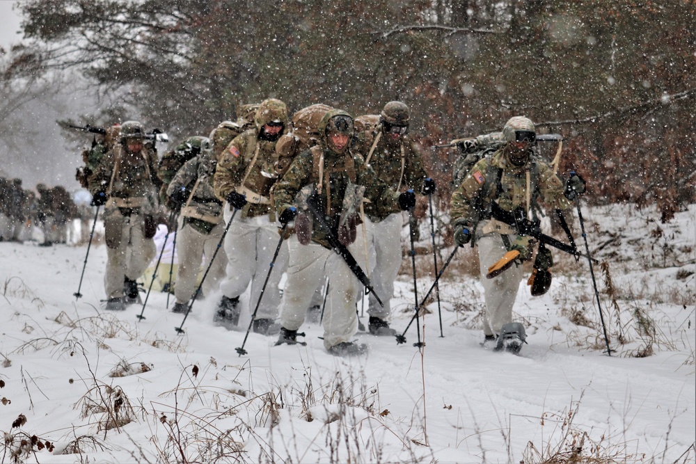 Snowshoeing among critical skills practiced, learned by students in CWOC at Fort McCoy