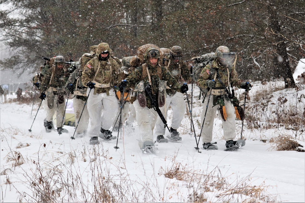 Snowshoeing among critical skills practiced, learned by students in CWOC at Fort McCoy