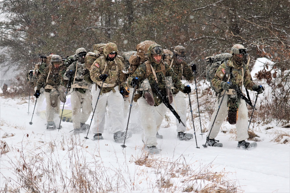 Snowshoeing among critical skills practiced, learned by students in CWOC at Fort McCoy