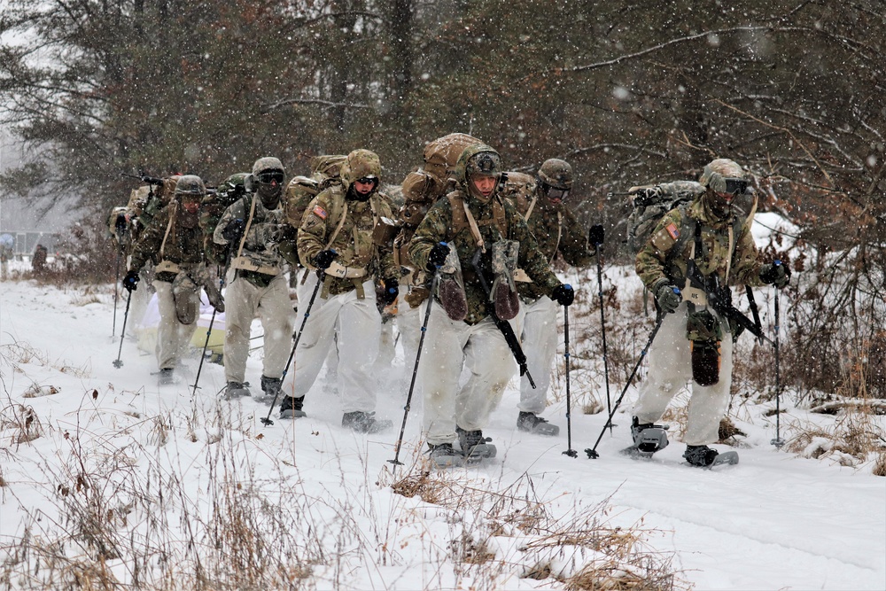 Snowshoeing among critical skills practiced, learned by students in CWOC at Fort McCoy