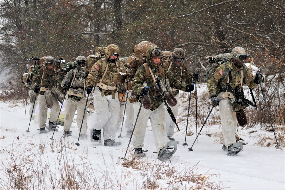 Snowshoeing among critical skills practiced, learned by students in CWOC at Fort McCoy