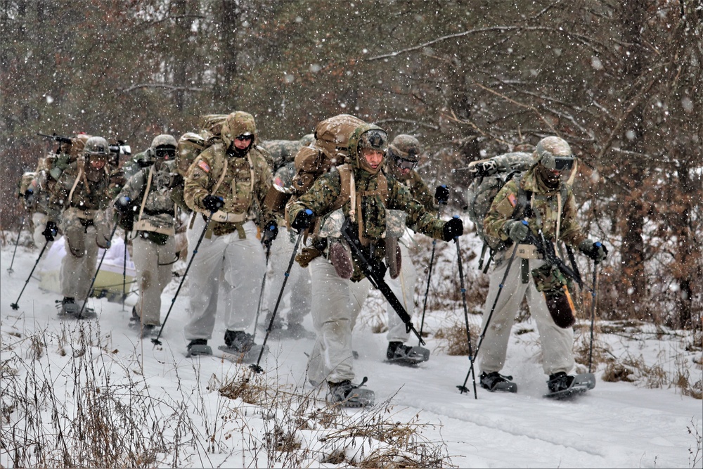 Snowshoeing among critical skills practiced, learned by students in CWOC at Fort McCoy