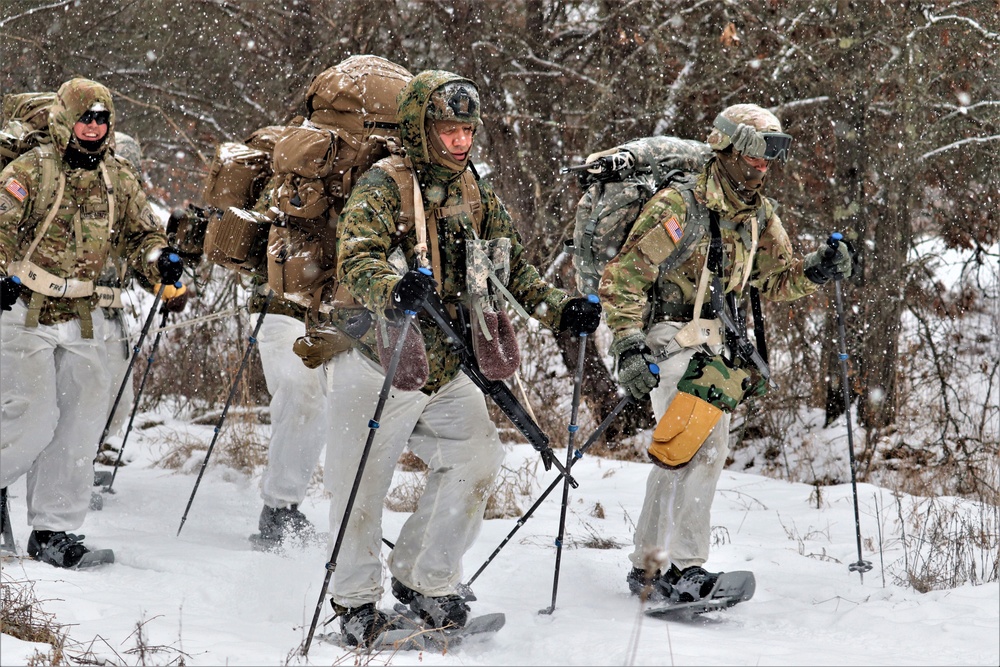 Snowshoeing among critical skills practiced, learned by students in CWOC at Fort McCoy