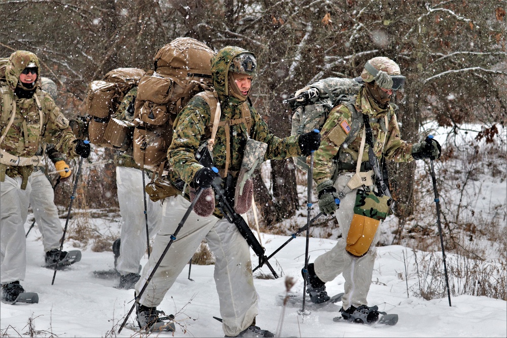 Snowshoeing among critical skills practiced, learned by students in CWOC at Fort McCoy