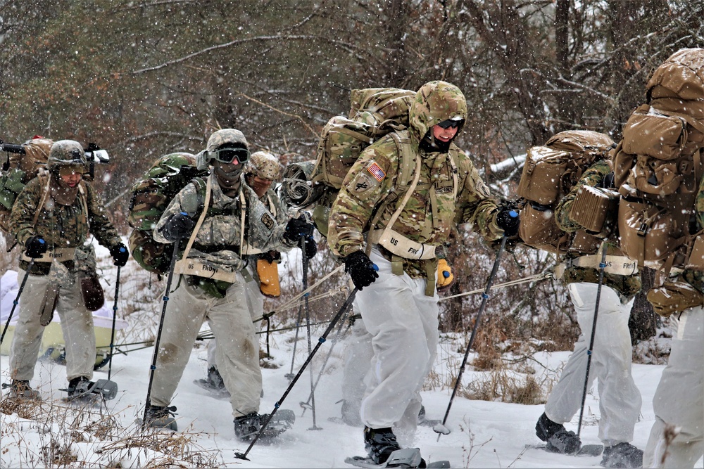 Snowshoeing among critical skills practiced, learned by students in CWOC at Fort McCoy