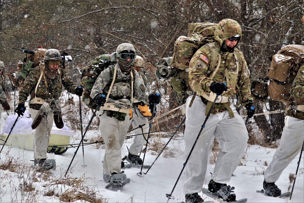 Snowshoeing among critical skills practiced, learned by students in CWOC at Fort McCoy