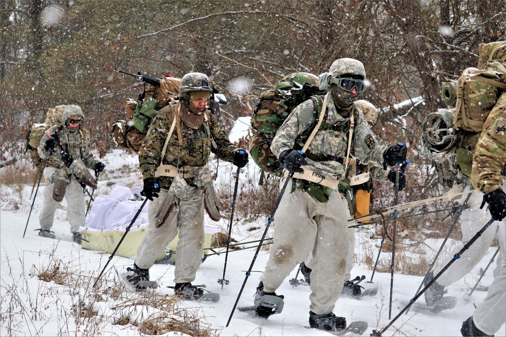 Snowshoeing among critical skills practiced, learned by students in CWOC at Fort McCoy