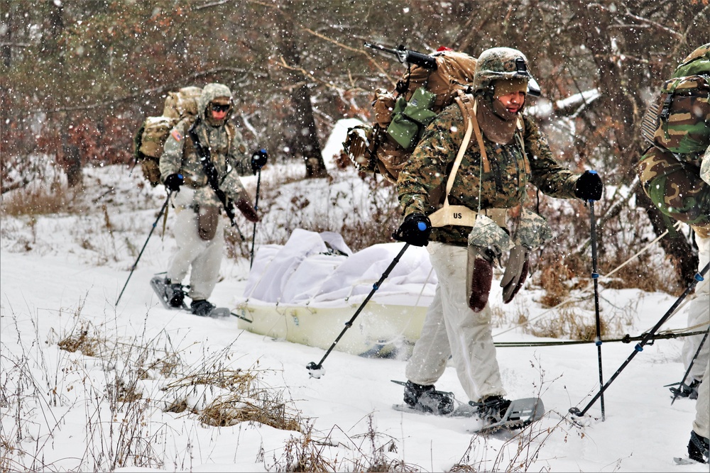 Snowshoeing among critical skills practiced, learned by students in CWOC at Fort McCoy