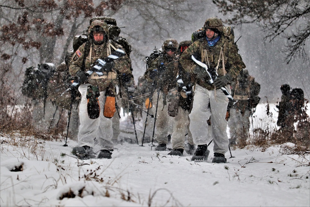 Snowshoeing among critical skills practiced, learned by students in CWOC at Fort McCoy