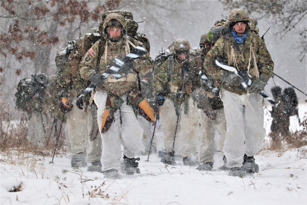 Snowshoeing among critical skills practiced, learned by students in CWOC at Fort McCoy