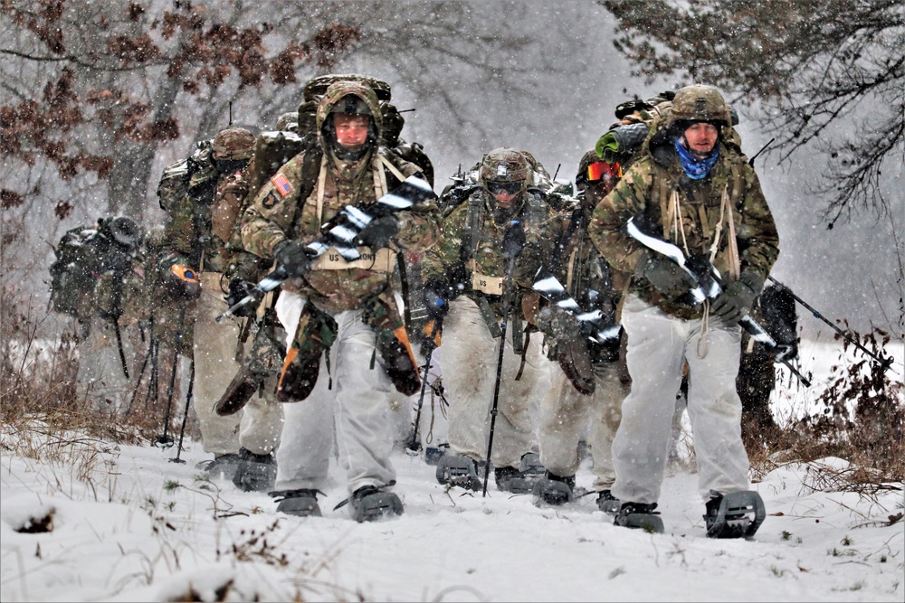 Snowshoeing among critical skills practiced, learned by students in CWOC at Fort McCoy