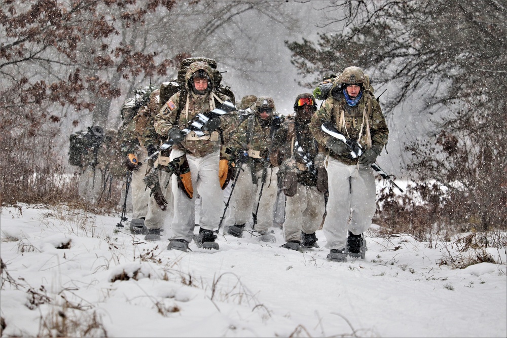 Snowshoeing among critical skills practiced, learned by students in CWOC at Fort McCoy