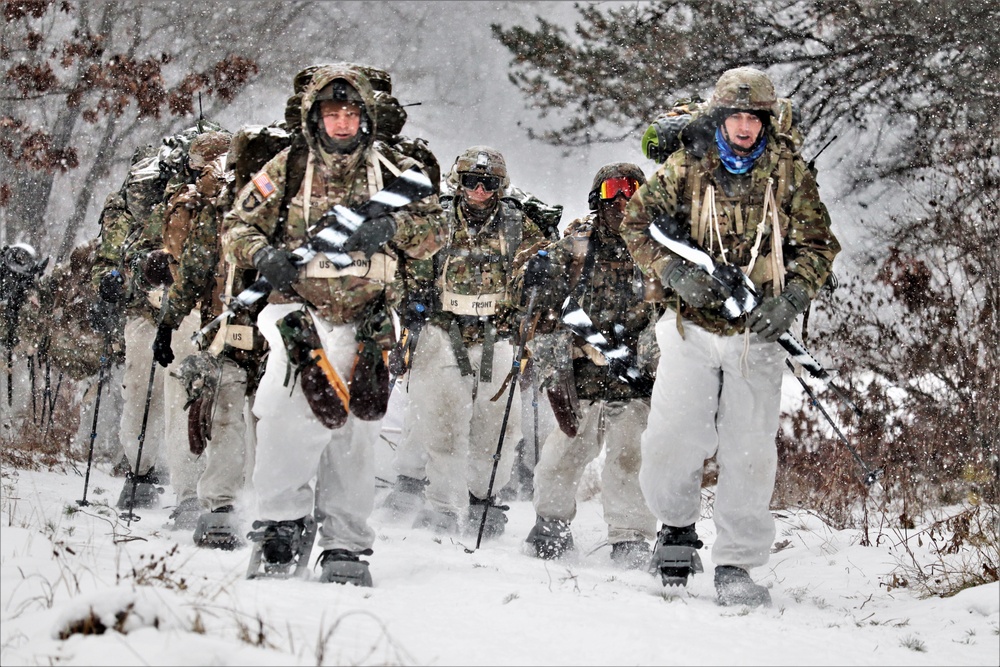 Snowshoeing among critical skills practiced, learned by students in CWOC at Fort McCoy