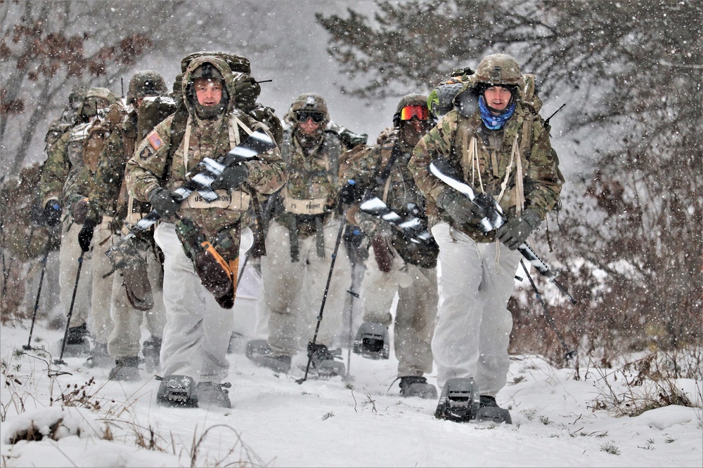 Snowshoeing among critical skills practiced, learned by students in CWOC at Fort McCoy