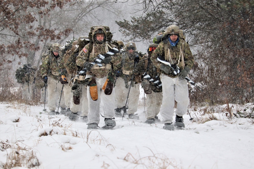 Snowshoeing among critical skills practiced, learned by students in CWOC at Fort McCoy