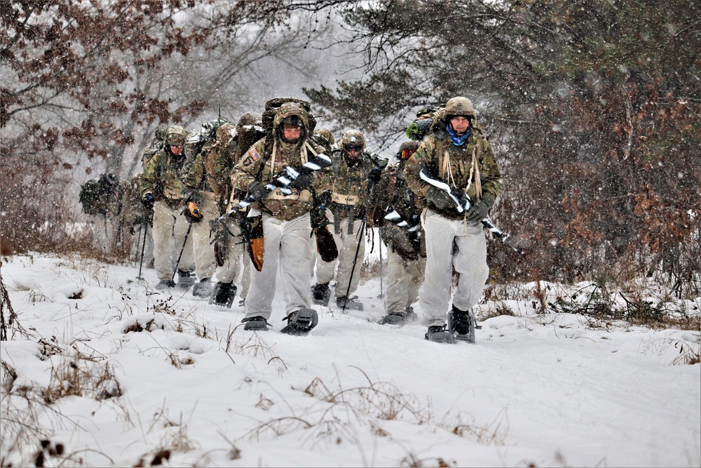 Snowshoeing among critical skills practiced, learned by students in CWOC at Fort McCoy