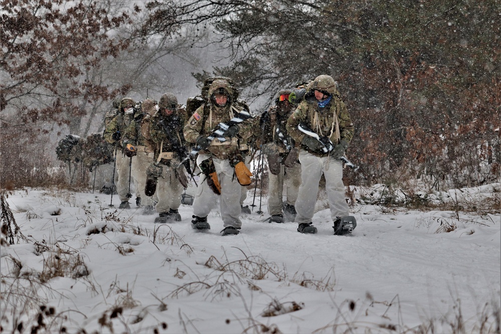 Snowshoeing among critical skills practiced, learned by students in CWOC at Fort McCoy