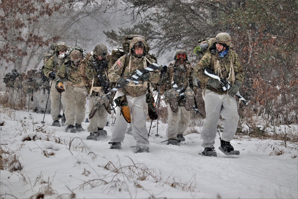 Snowshoeing among critical skills practiced, learned by students in CWOC at Fort McCoy