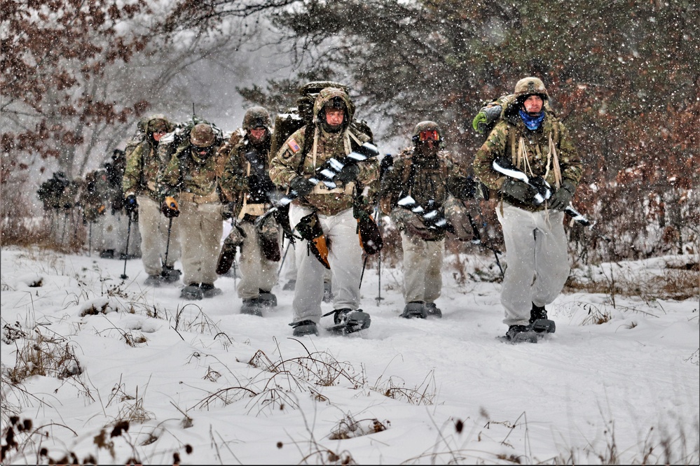 Snowshoeing among critical skills practiced, learned by students in CWOC at Fort McCoy