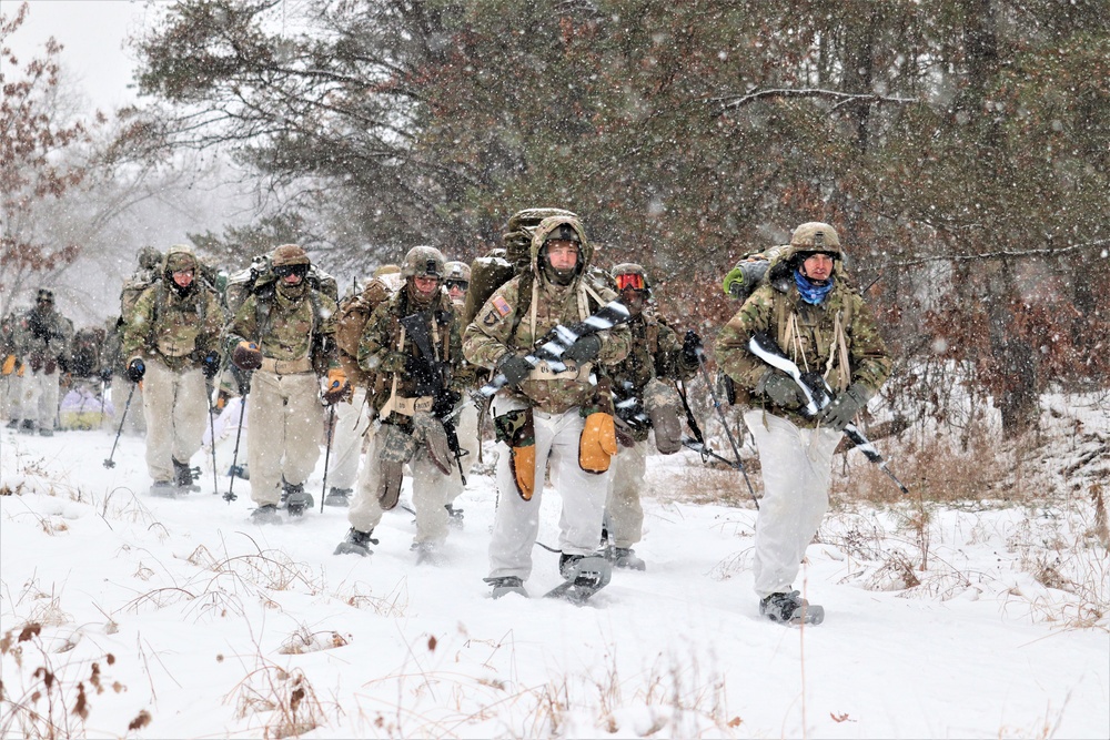 Snowshoeing among critical skills practiced, learned by students in CWOC at Fort McCoy