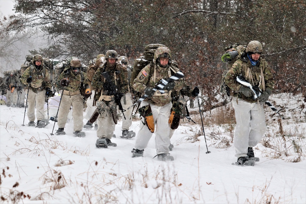 Snowshoeing among critical skills practiced, learned by students in CWOC at Fort McCoy