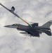 F-16 Fighting Falcon receives fuel from KC-46 Pegasus