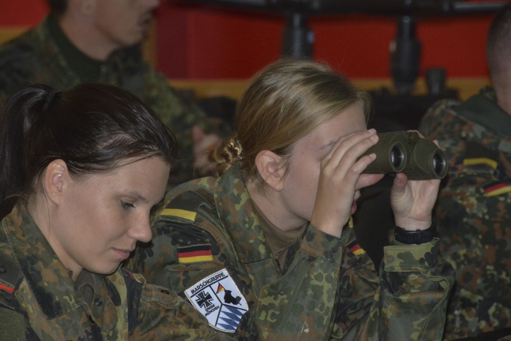 Bundeswehr soldiers train on the Engagement Skills Trainer II