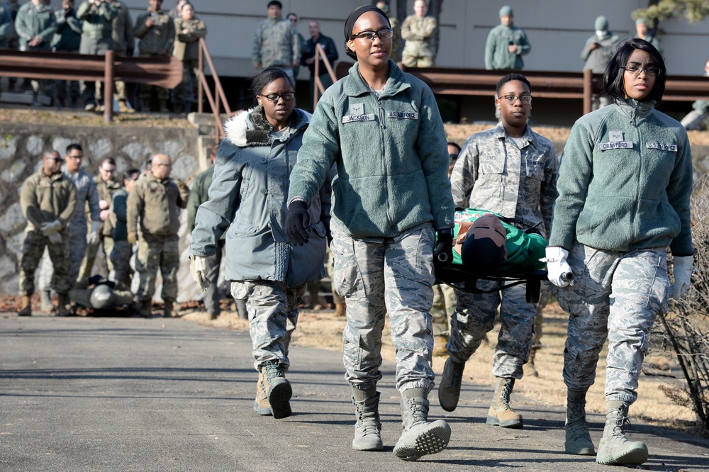 Osan first responders conduct aeromedical evacuation training