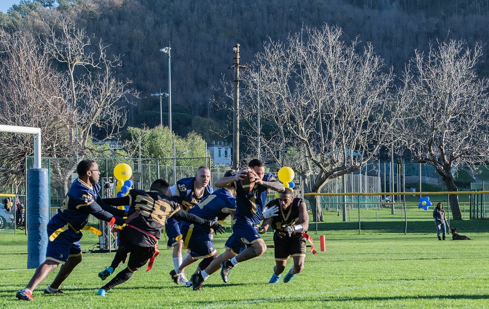 NSA Naples Holds Annual Army-Navy Flag Football Game