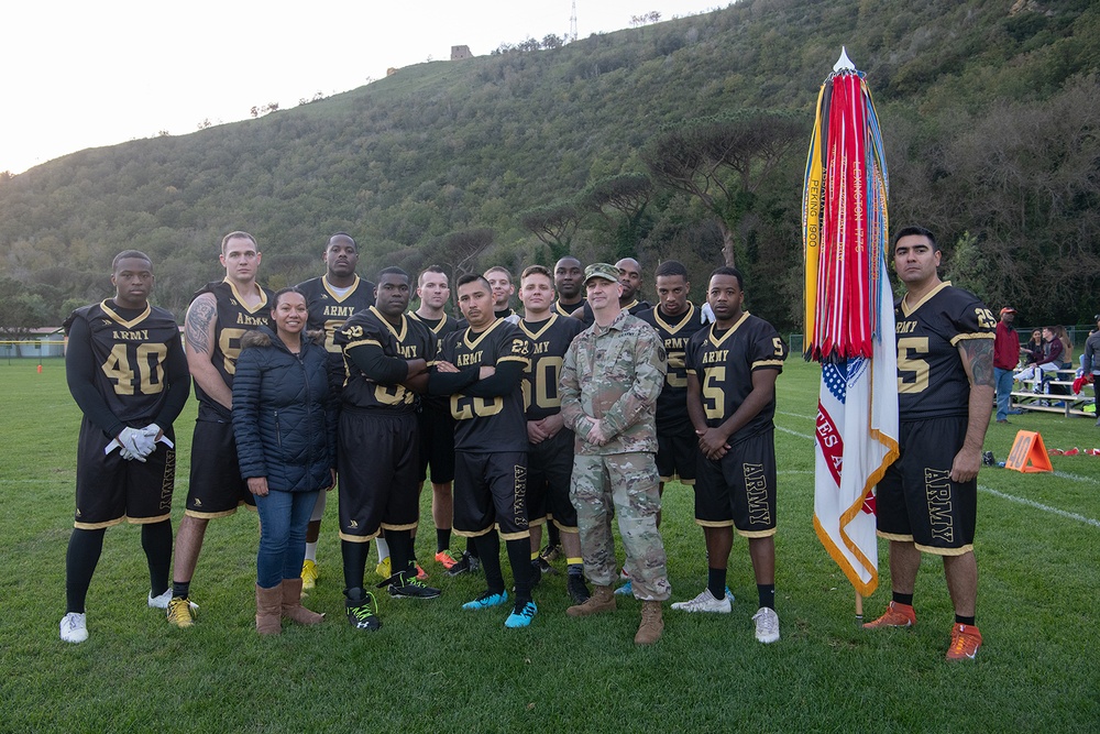 NSA Naples Holds Annual Army-Navy Flag Football Game